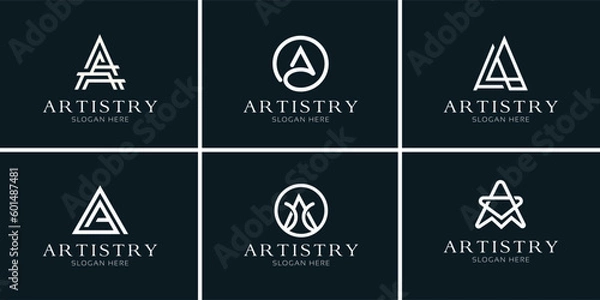 Fototapeta Artistry: The A Letter Logo for Creative Minds - Ideal for Artists, Designers, and Innovative Brands Looking for a Bold and Minimalist Look