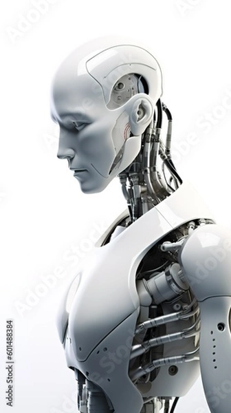 Fototapeta Sad Humanoid Robot is sad - Generative AI