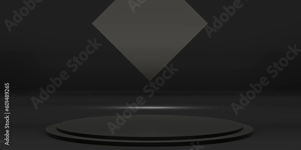 Fototapeta zen style podium stage dark studio scene Minimal scene concept 3D illustration