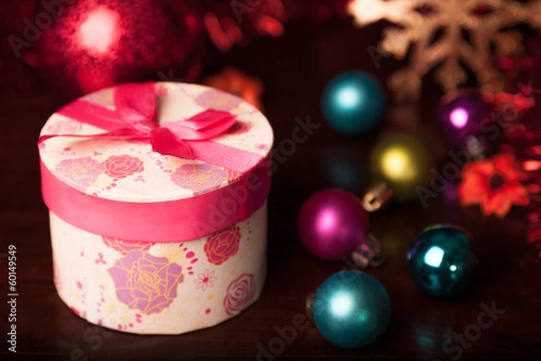 Obraz rounded Gift Box Christmas