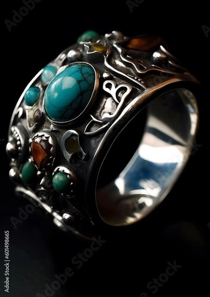 Fototapeta ring with precious stone, generated Ai