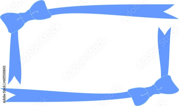 Obraz 青いリボンの対角線のフレーム