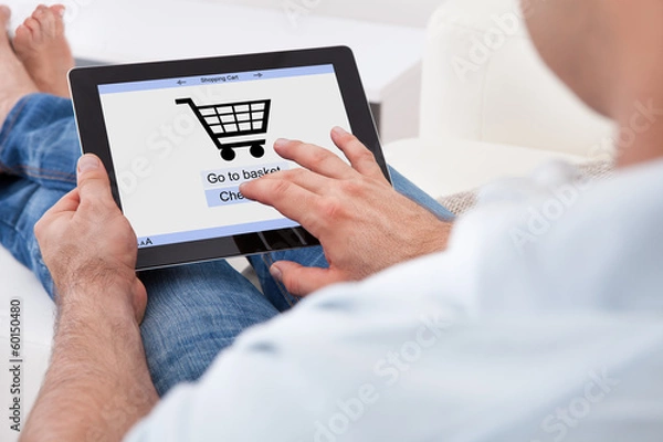Obraz Man Shopping Online