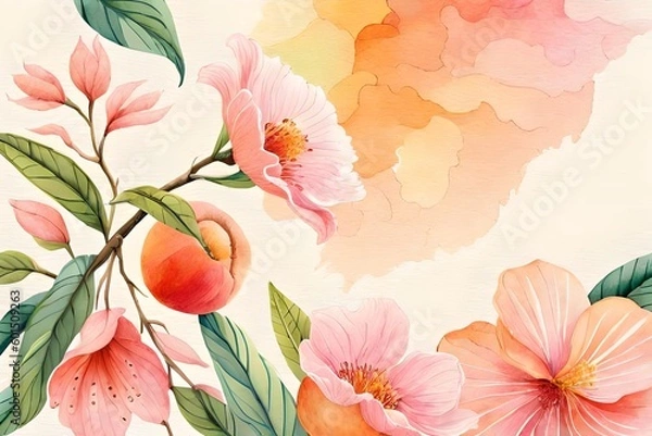 Obraz Gemälde mit Blumen aus Wasserfarben