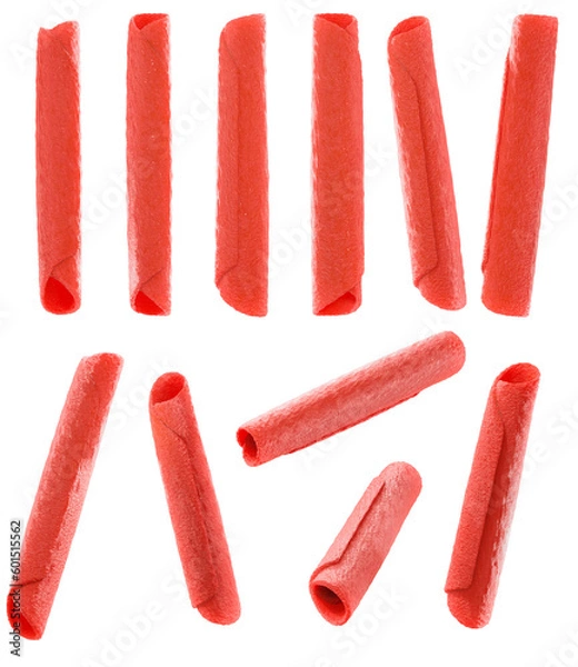 Fototapeta Rolled tortilla chips from different angles isolated on white background high quality details - 3d rendering