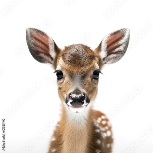 Fototapeta Adorable Portrait of a Baby Deer Fawn Animal for Print Nursery Wall Art AI Generated
