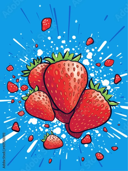 Obraz Strawberries in Comic style.