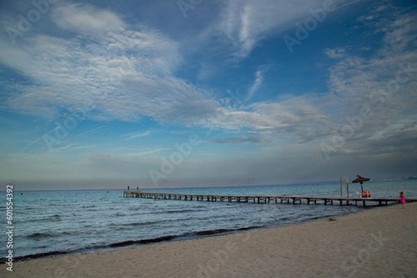 Obraz Clouds over beach, Alcudia, Mallorca