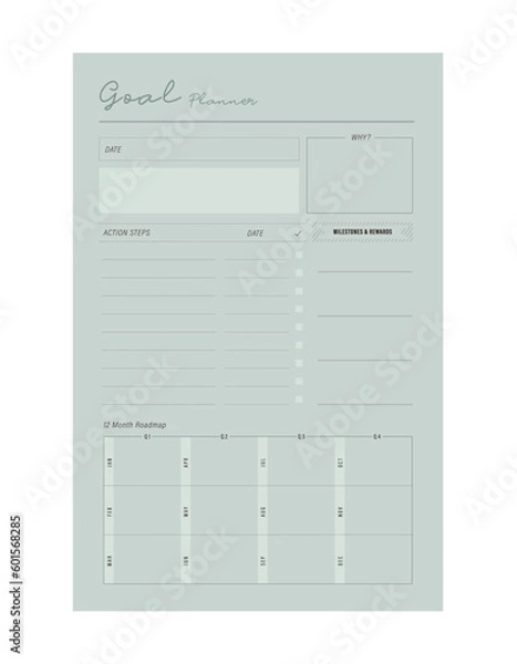 Fototapeta  goal overview planner. 