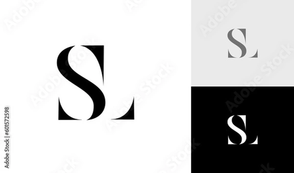 Fototapeta Letter SL initial monogram logo design