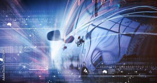 Obraz Widok z tyłu z luksusowego samochodu