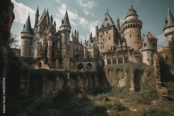 Obraz A famous wizarding school castle. Generative AI