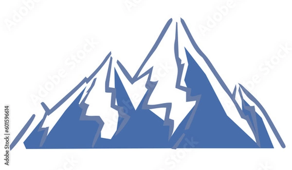 Obraz シンプルなエベレスト山脈のベクターイラスト