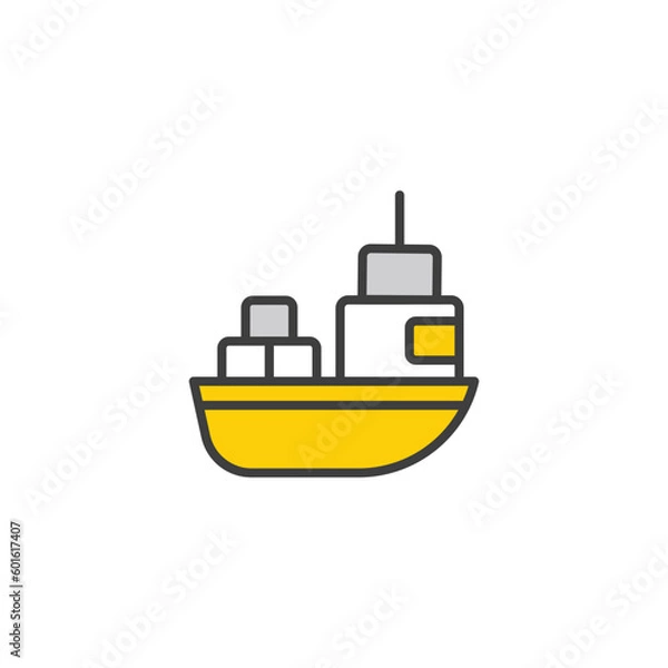 Fototapeta Ship Delivery icon design with white background stock illustration