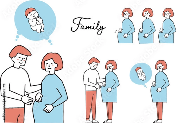 Fototapeta 妊婦さんと男性　セット