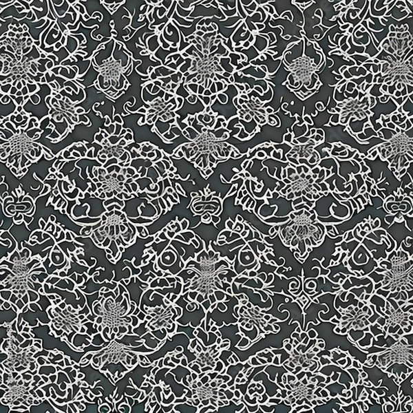 Fototapeta 38 Elegant Lace Patterns: A romantic and elegant background featuring lace patterns in soft and delicate textures that create a feminine and sophisticated feel3, Generative AI