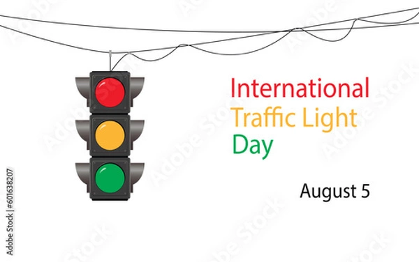 Fototapeta International traffic light day, August 5th. Greeting card. Vector.