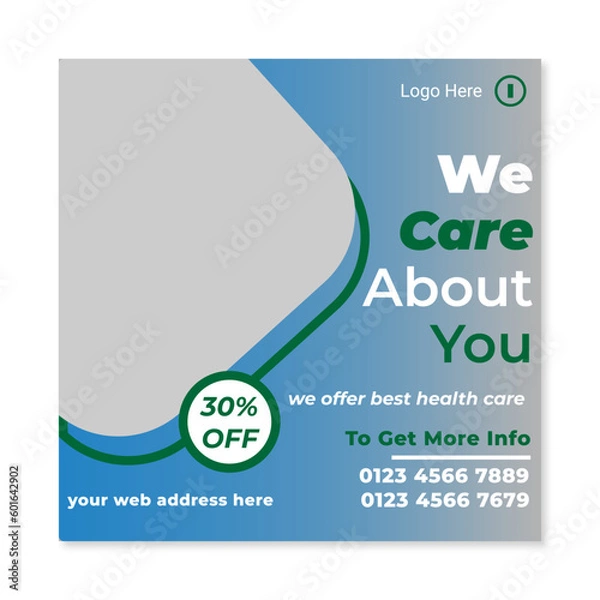 Obraz Heathcare Social Media Post Design Template