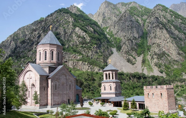 Fototapeta Dariali Monastery Complex, 10 km from Stepantsminda, Georgia closed to Russian border