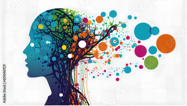 Obraz human brain mind map tree