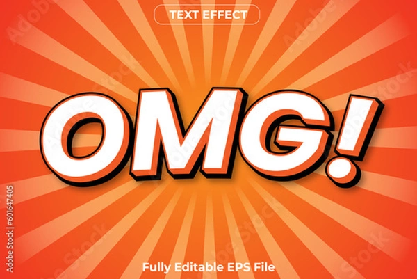 Obraz 3D OMG Text Effect Design with fully editable font