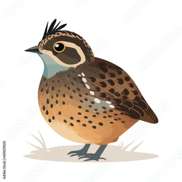 Obraz vector cute quail cartoon style