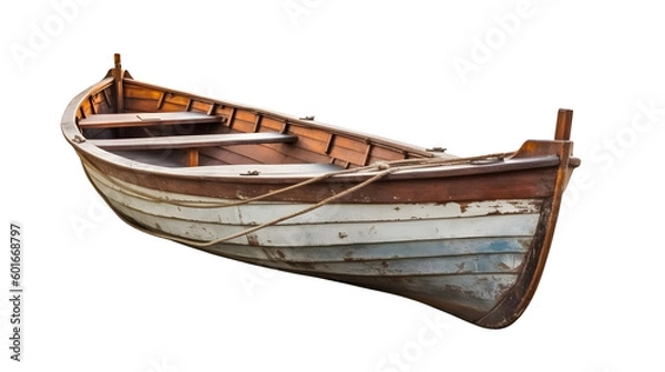 Fototapeta Small boat isolated on transparent background png Generative AI