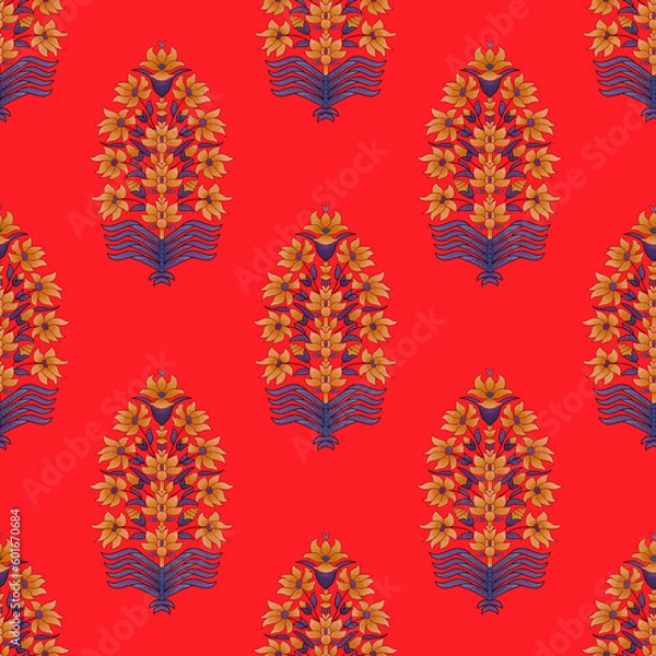 Obraz Digital Textile Design and Beautiful ethnic and Mughal art Pattern and motif, digital print 