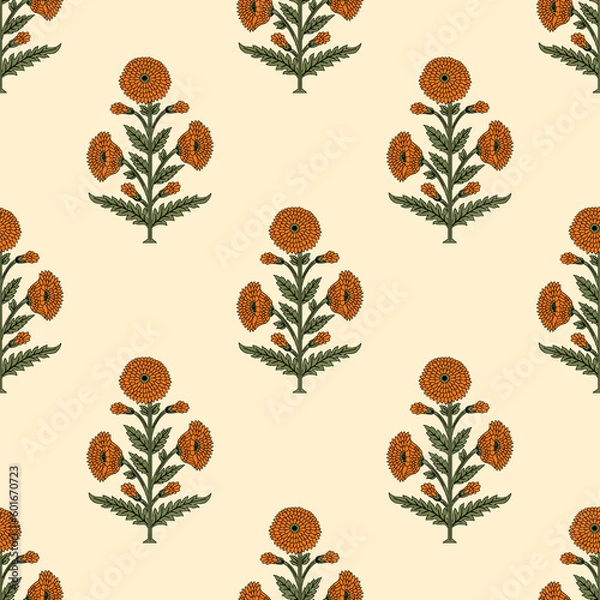 Obraz Digital Textile Design and Beautiful ethnic and Mughal art Pattern and motif, digital print 