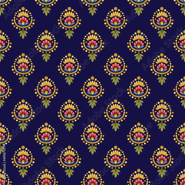 Obraz Digital Textile Design and Beautiful ethnic and Mughal art Pattern and motif, digital print 