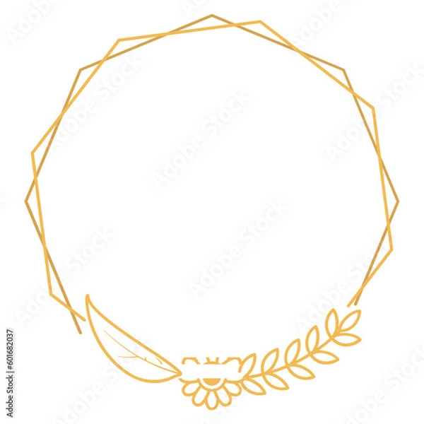 Fototapeta Polygon Frame with Flower