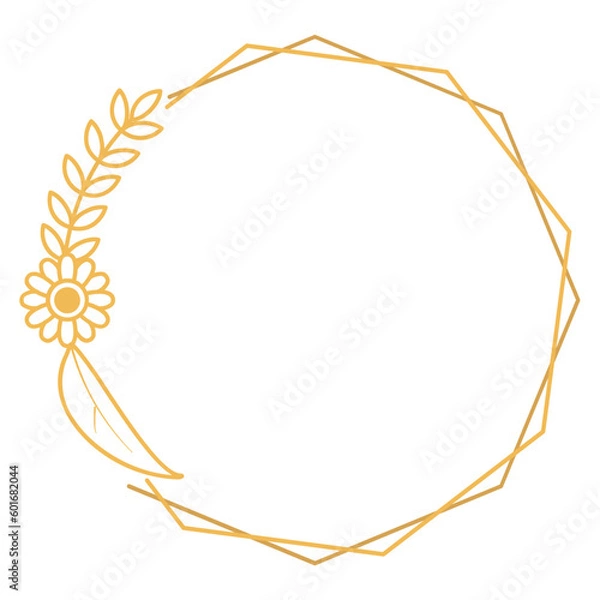 Obraz Polygon Frame with Flower