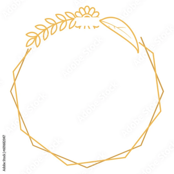 Obraz Polygon Frame with Flower