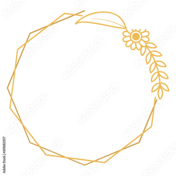Obraz Polygon Frame with Flower