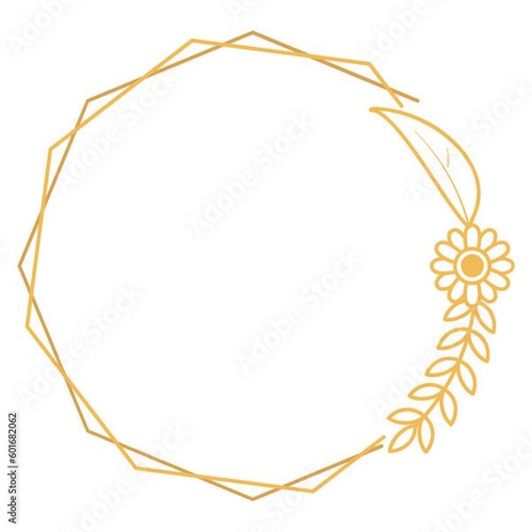 Obraz Polygon Frame with Flower