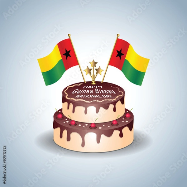 Obraz Guinea Bissau National Day with a Cake .Vector Illustration