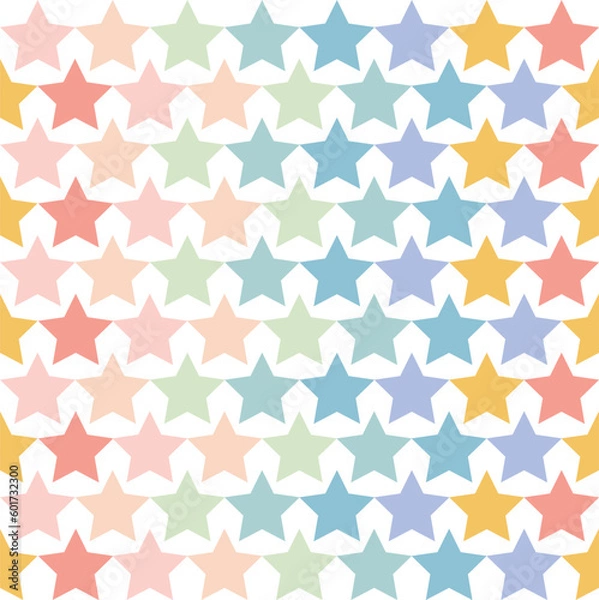 Fototapeta Colorful stars vector pattern background