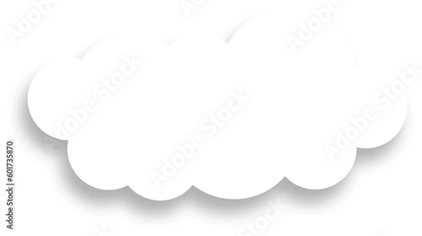 Fototapeta White Cloud with Shadow Design Element
