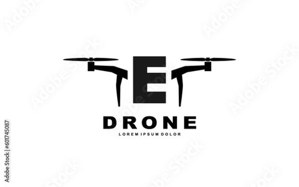 Fototapeta E DRONE letter logo template