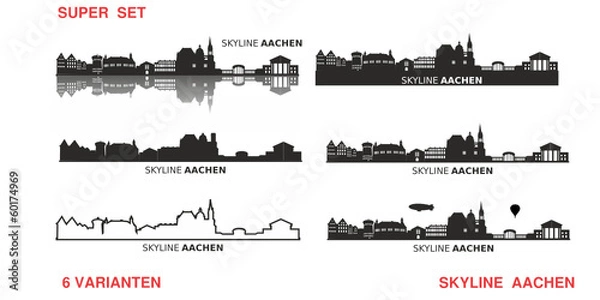 Obraz Skyline Aachen Set