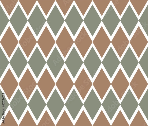 Fototapeta Vector seamless diamond earth tone pattern