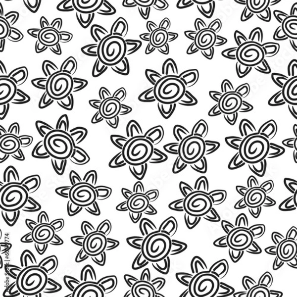Fototapeta Seamless pattern with flowers - Illustration