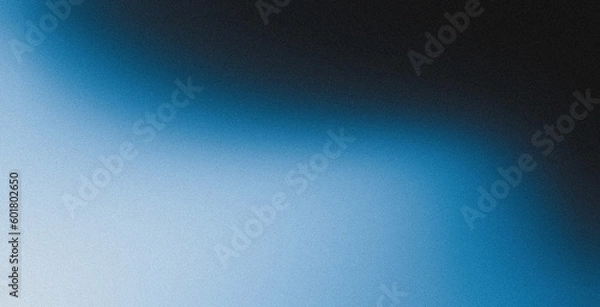 Fototapeta White blue black blurred abstract gradient on dark grainy background, glowing light, large banner size