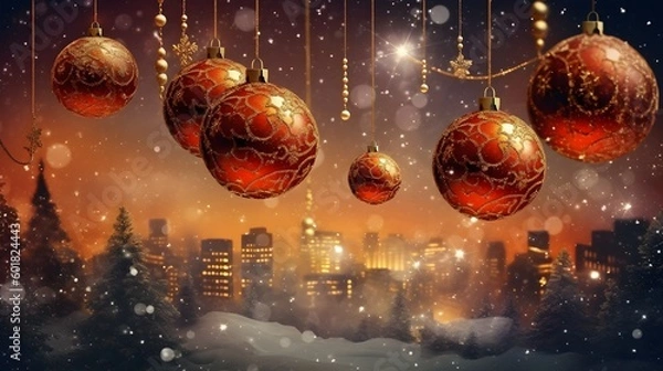 Obraz bombki choinkowe, święta bożego narodzenia