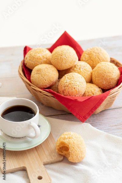 Obraz pão de queijo com café