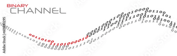 Obraz Binary channel by ones and zeros. Digital data flow