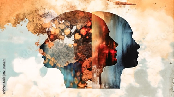 Fototapeta The surreal head abstract artwork was bizarrely composed of body parts - generative ai