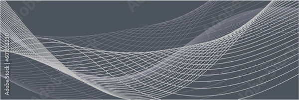 Fototapeta Abstract flow linear fluid wavy shape .Striped linear pattern . Music sound wave . Vector illustration