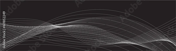 Fototapeta Abstract flow linear fluid wavy shape .Striped linear pattern . Music sound wave . Vector illustration