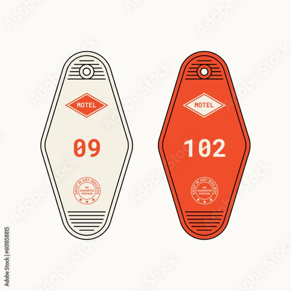 Obraz Orange Motel Room Keychain Vector